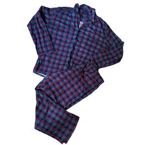 Nautica Men's Red and Blue Plaid Pajama Set